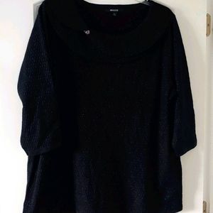 Briggs sweater, black/blue sparkle 2x
